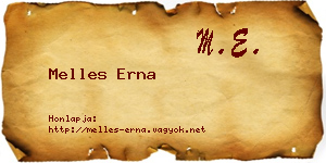 Melles Erna névjegykártya